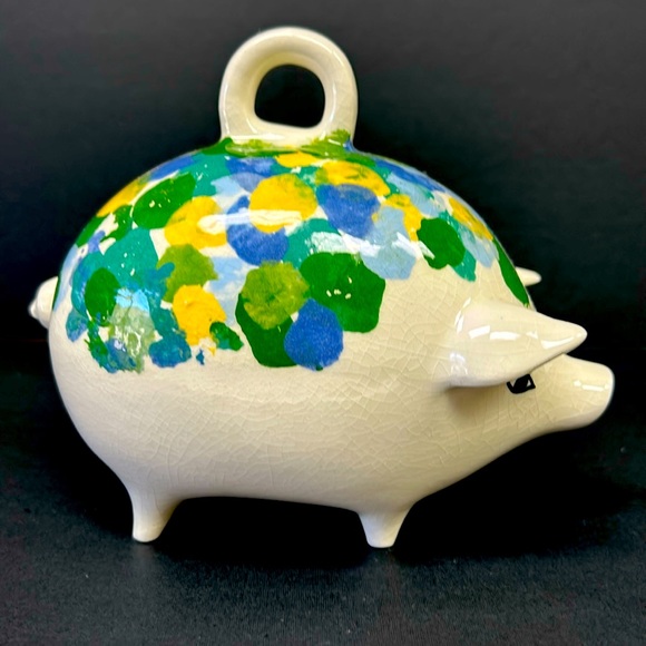 Vintage ceramic hand painted anthropomorphic piggy bank - Picture 2 of 9